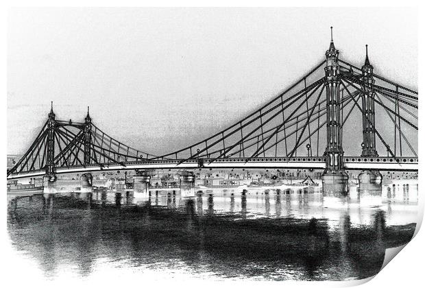 Albert Bridge London Print by David Pyatt