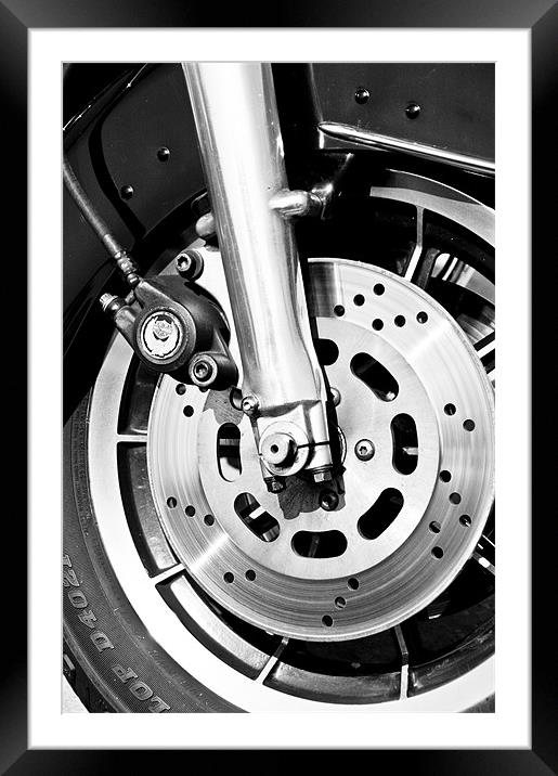 Harley Davidson Wheel Framed Mounted Print by Eddie Howland