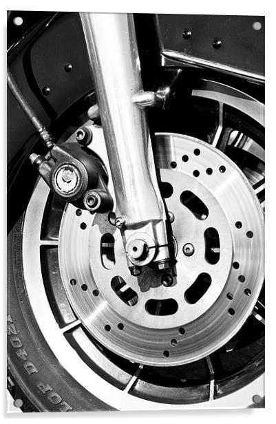 Harley Davidson Wheel Acrylic by Eddie Howland