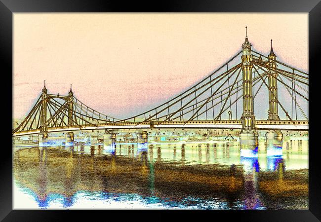 Albert Bridge London Framed Print by David Pyatt