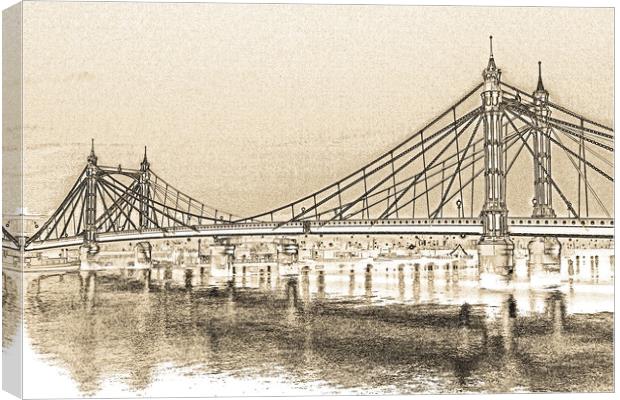 Albert Bridge London Canvas Print by David Pyatt