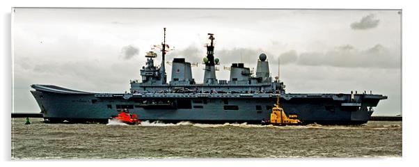 HMS Ark Royal Acrylic by eric carpenter