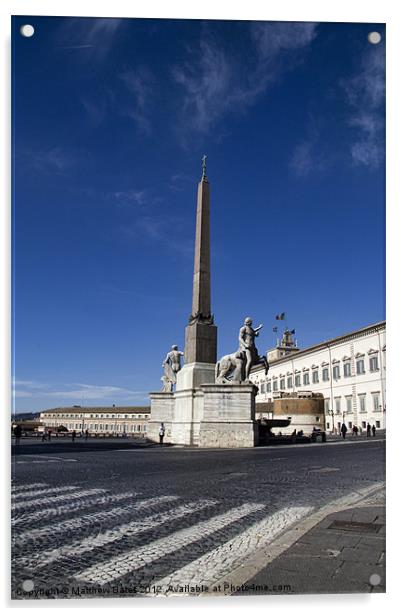 Piazza del Quirinale Acrylic by Matthew Bates