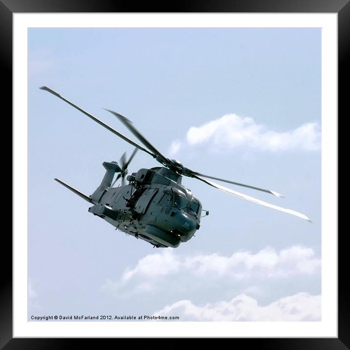 Merlin Helicopter Framed Mounted Print by David McFarland