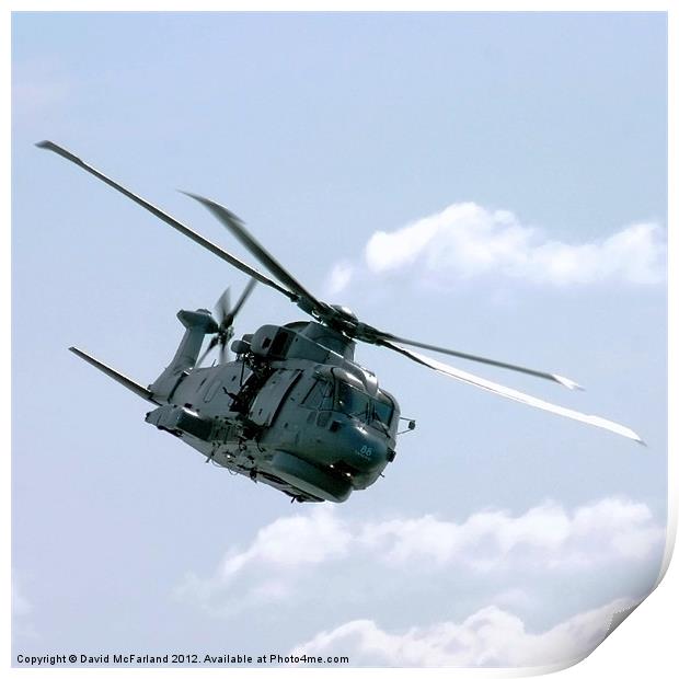 Merlin Helicopter Print by David McFarland
