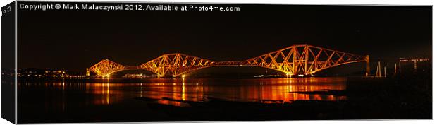 Forth Rail Bridge at Night Canvas Print by Mark Malaczynski