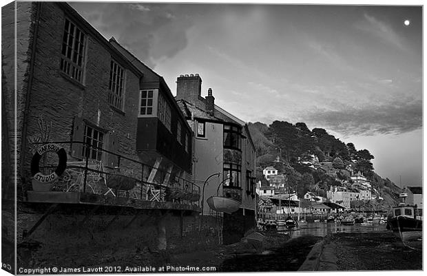 Stormy Clouds Over Polperro Canvas Print by James Lavott