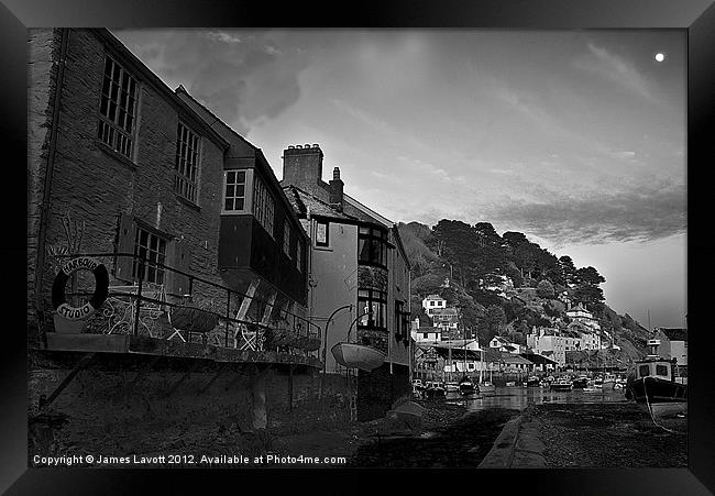 Stormy Clouds Over Polperro Framed Print by James Lavott