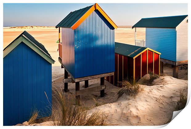 Wells Beach Huts Print by Stephen Mole