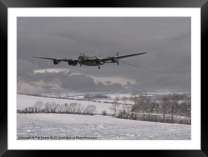 Lancaster - wing and a prayer Framed Mounted Print by Pat Speirs