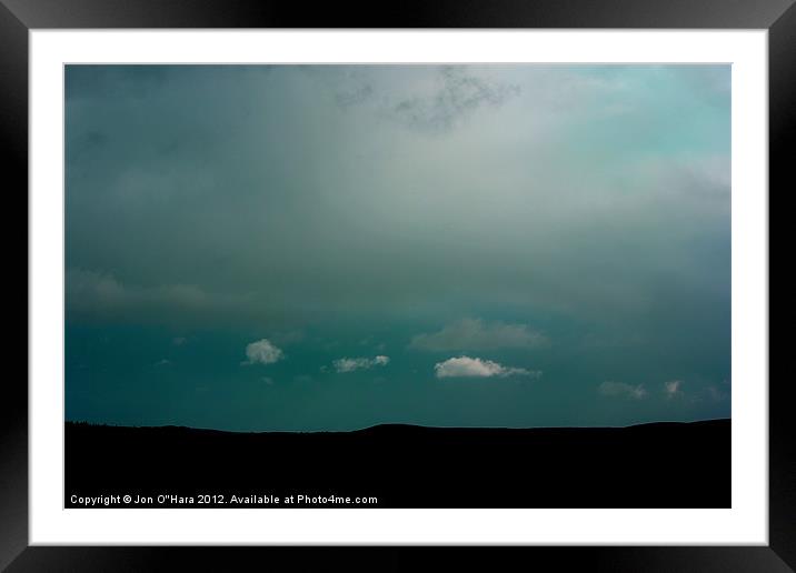 HEBRIDES GARRABOST MOOR SILHOUETTE Framed Mounted Print by Jon O'Hara