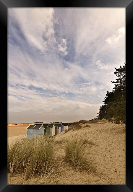 Wells Beach Huts Framed Print by Paul Macro