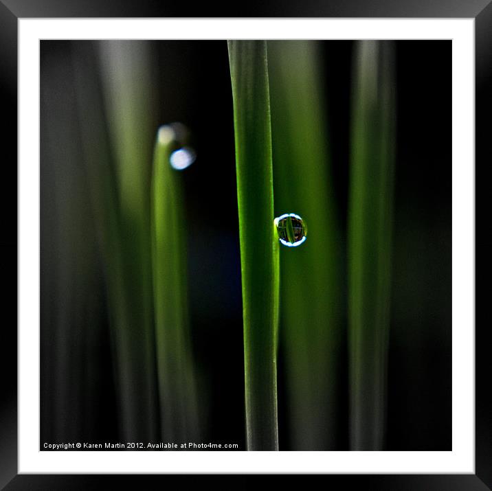 Reflections in a Dewdrop Framed Mounted Print by Karen Martin
