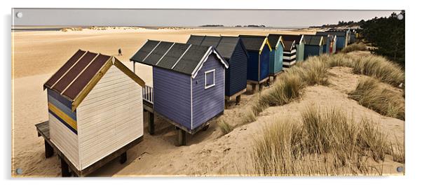 Wells Beach Huts Panoramic Acrylic by Paul Macro