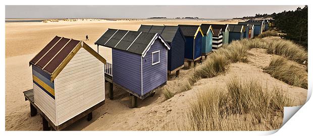 Wells Beach Huts Panoramic Print by Paul Macro