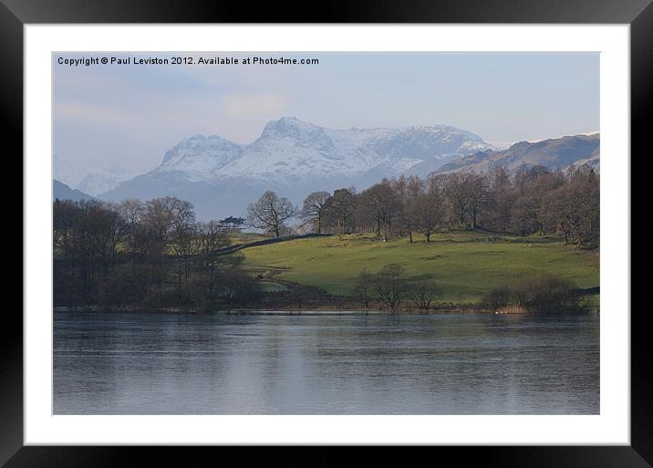 1. Loughrigg Tarn (Winter) Framed Mounted Print by Paul Leviston