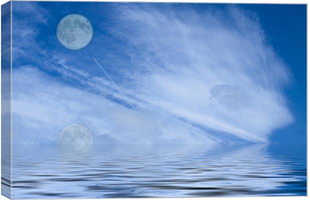 Cloudy moon Canvas Print by David French