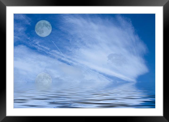 Cloudy moon Framed Mounted Print by David French