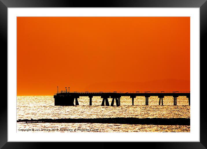 HEBRIDES JETTY CLOSE UP SILHOUETTE Framed Mounted Print by Jon O'Hara