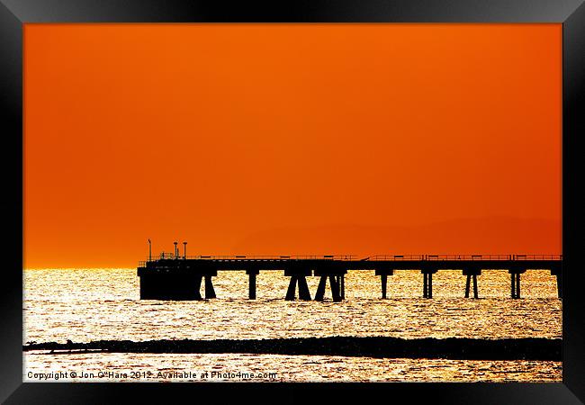 HEBRIDES JETTY CLOSE UP SILHOUETTE Framed Print by Jon O'Hara