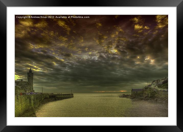 Sunset at Portleven Framed Mounted Print by Andrew Driver