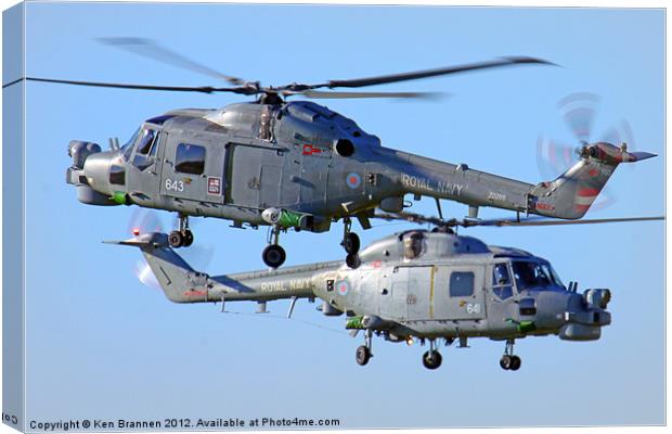 Royal Navy Lynx Display Pair Canvas Print by Oxon Images