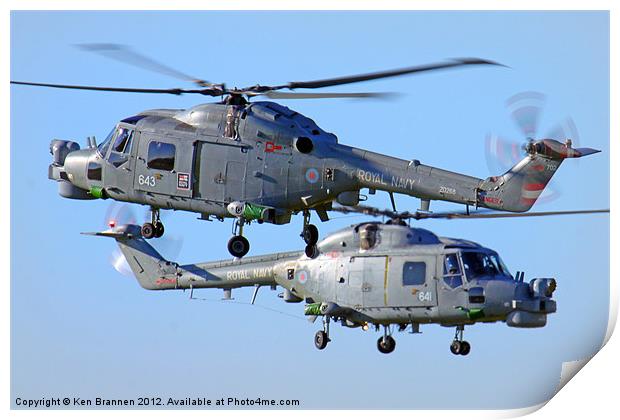 Royal Navy Lynx Display Pair Print by Oxon Images