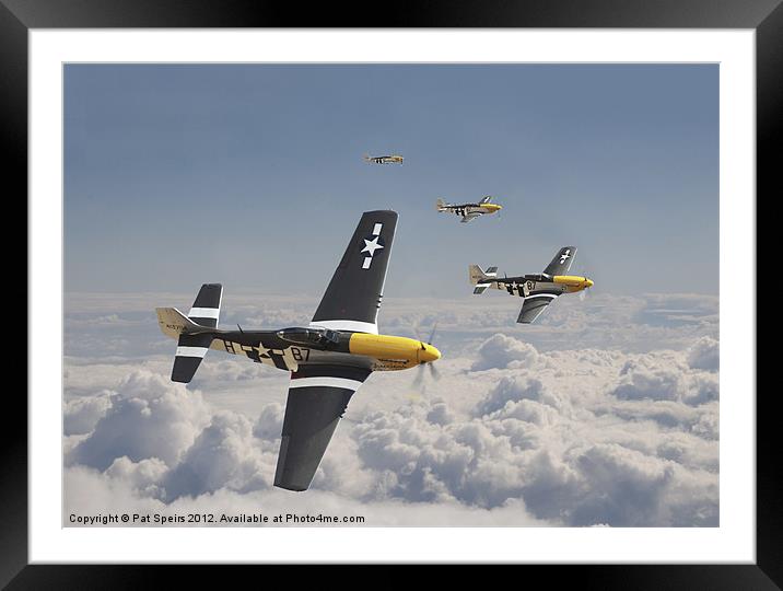 P51 Mustang - Homeward Bound Framed Mounted Print by Pat Speirs