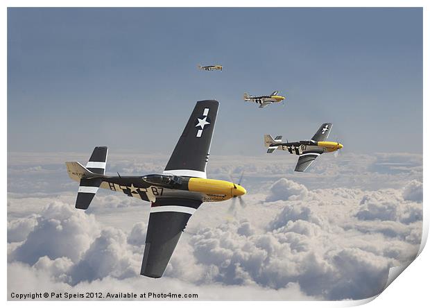 P51 Mustang - Homeward Bound Print by Pat Speirs