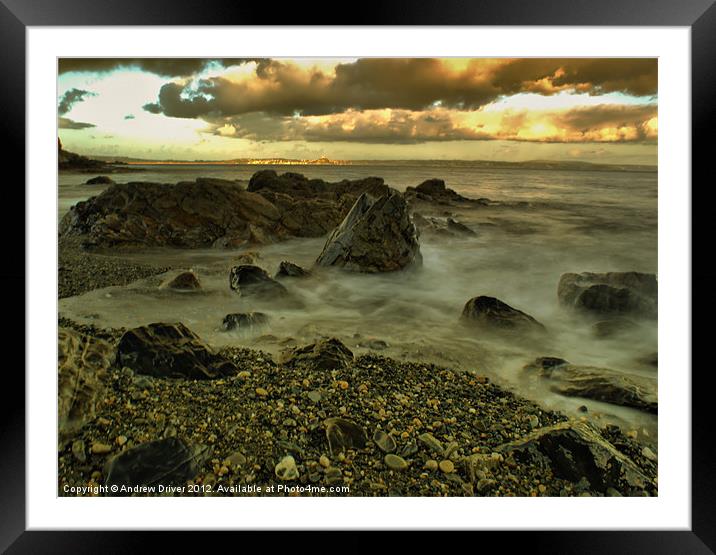 Slow Tide Framed Mounted Print by Andrew Driver