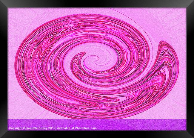 Pink Abstract Swirl Sparkle. Framed Print by paulette hurley