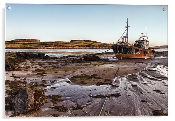 Ross Bay Shipwreck Scotland Acrylic by Derek Beattie