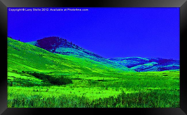 Blue and Green  Scenery Framed Print by Larry Stolle