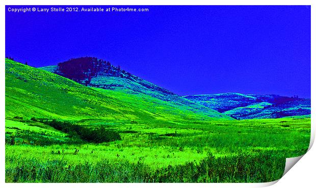 Blue and Green  Scenery Print by Larry Stolle
