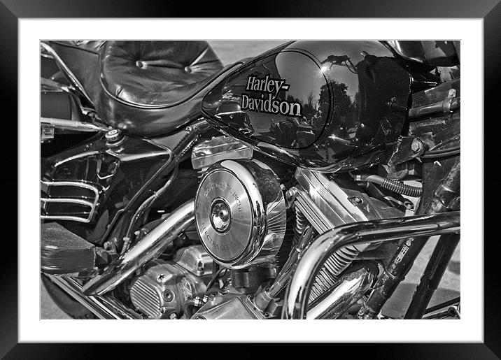 harley davidson motorbike Framed Mounted Print by Eddie Howland