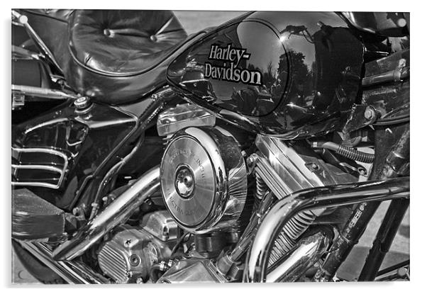 harley davidson motorbike Acrylic by Eddie Howland
