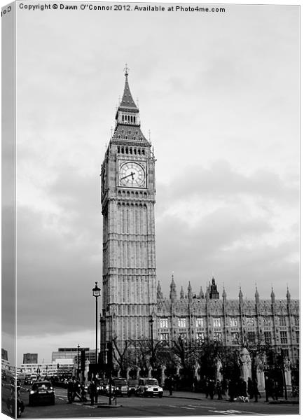 Big Ben, black and white Canvas Print by Dawn O'Connor