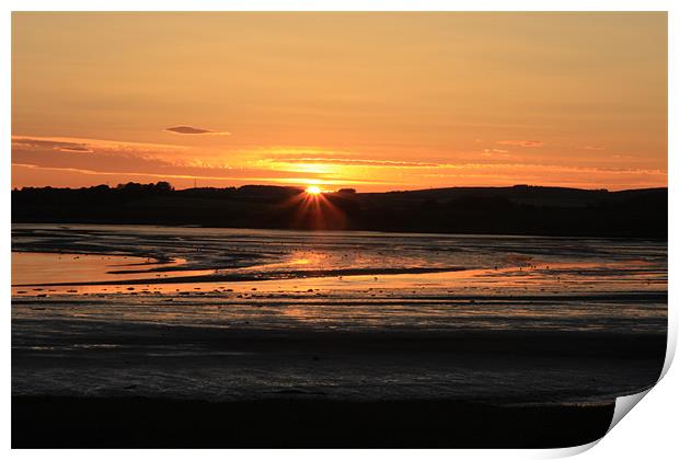 Sunset at River Ythan, Newburgh Print by Graeme Raffan