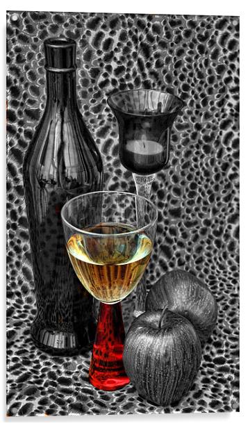 glass of wine Acrylic by sue davies