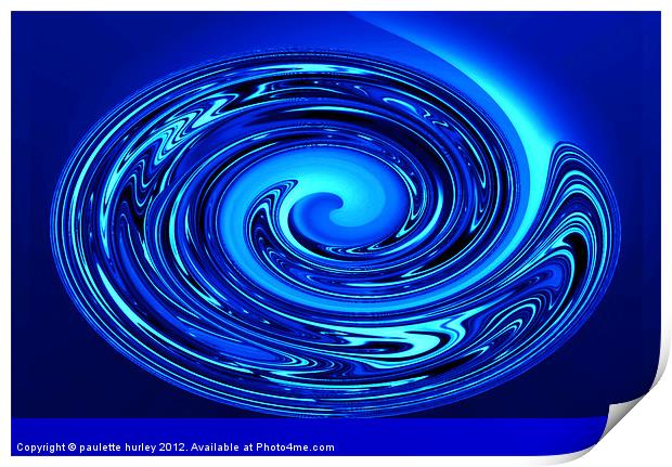 Abstract. Blue Vibrant. Print by paulette hurley
