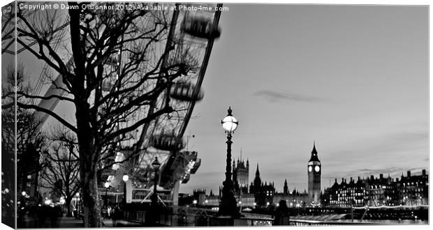 Westminster and The London Eye Canvas Print by Dawn O'Connor