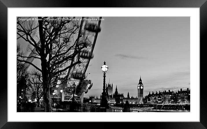 Westminster and The London Eye Framed Mounted Print by Dawn O'Connor