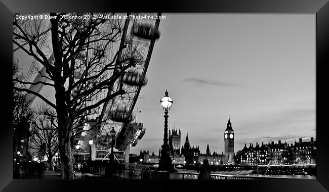 Westminster and The London Eye Framed Print by Dawn O'Connor