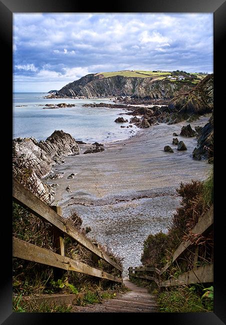 Sandy Cove Framed Print by Dave Wilkinson North Devon Ph