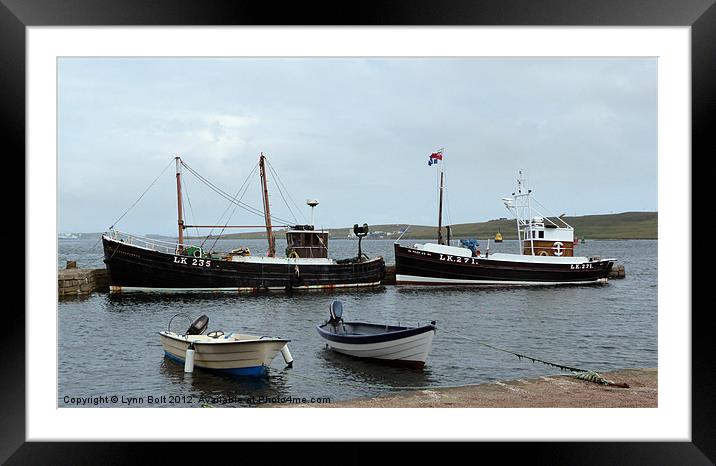 Lerwick Fishing Boats Framed Mounted Print by Lynn Bolt