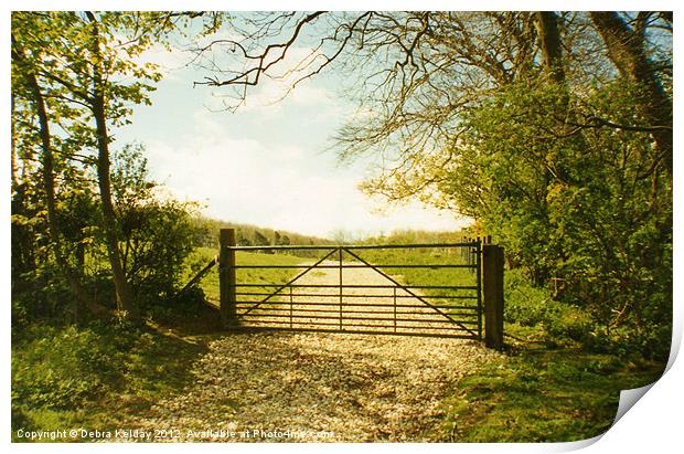 Through the Field Gate Print by Debra Kelday