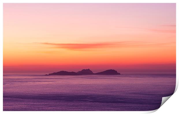 Outer Blaskets after Sunset Print by Hauke Steinberg