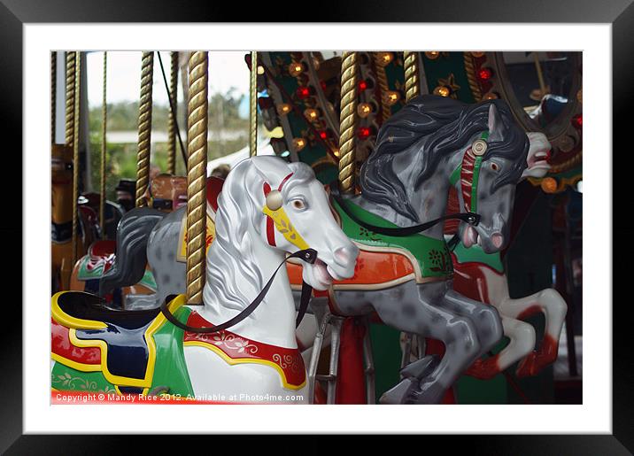 Colourful carousel Framed Mounted Print by Mandy Rice