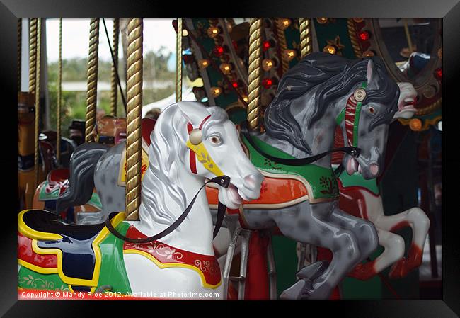 Colourful carousel Framed Print by Mandy Rice