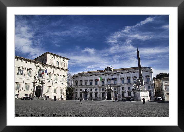 Piazza del Quirinale Framed Mounted Print by Matthew Bates